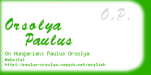 orsolya paulus business card